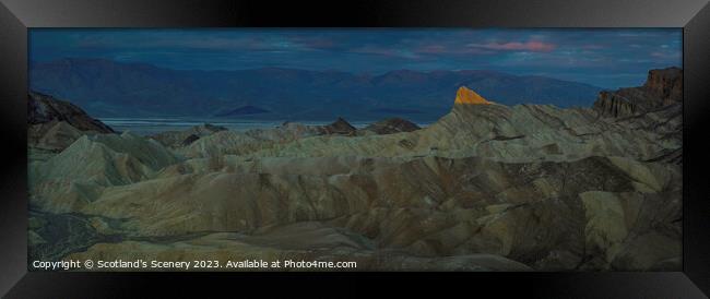 Zabriskie point, Death Valley at sunrise. Framed Print by Scotland's Scenery