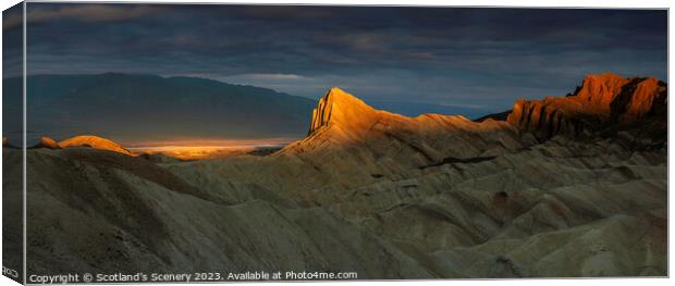 Zabriskie point, Death Valley. Canvas Print by Scotland's Scenery