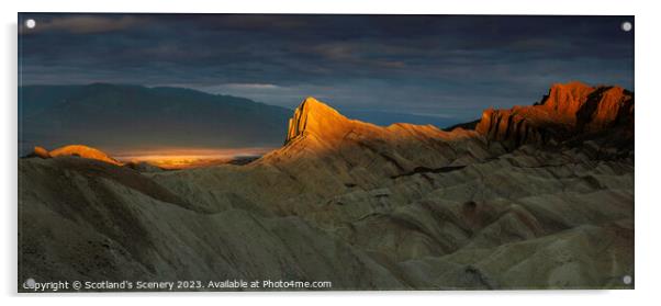 Zabriskie point, Death Valley. Acrylic by Scotland's Scenery