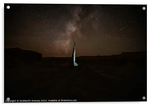 The Spire with the milky way, Utah, USA. Acrylic by Scotland's Scenery