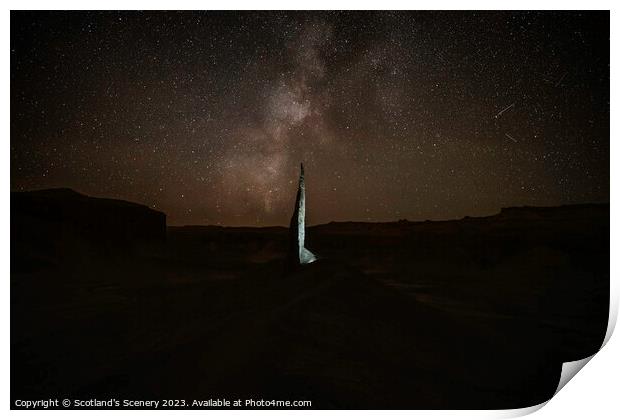 The Spire with the milky way, Utah, USA. Print by Scotland's Scenery