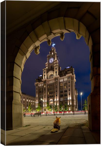 Liverpool Fox Under the Arches Canvas Print by Dave Wood