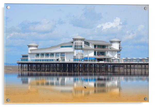 Grand Pier Weston Super Mare Acrylic by Alison Chambers