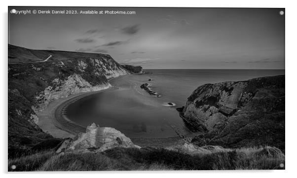 Man O'War Bay, Dorset (mono) Acrylic by Derek Daniel