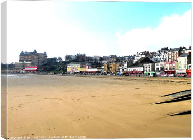 Seafront in November, Scarborough, Yorkshire, UK. Canvas Print by john hill