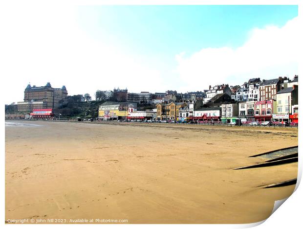 Seafront in November, Scarborough, Yorkshire, UK. Print by john hill