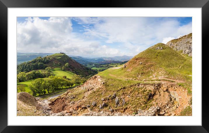 Rocks and slopes around Castell Dinas Bran Framed Mounted Print by Jason Wells