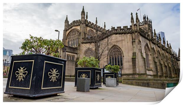 Bee symbols lead to Manchester Cathedral Print by Jason Wells