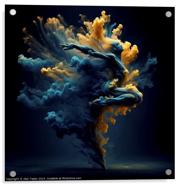 Smoke Dancer 001 Acrylic by Alan Taylor