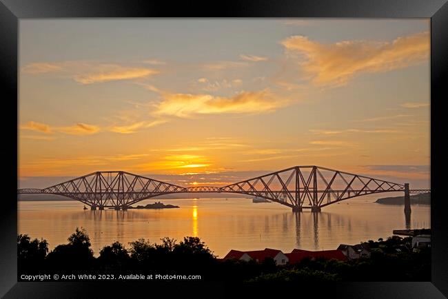 Forth Rail Bridge at sunrise, South Queensferry, E Framed Print by Arch White