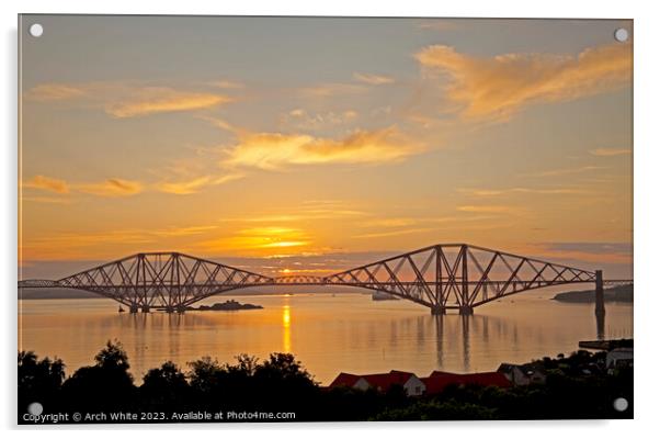 Forth Rail Bridge at sunrise, South Queensferry, E Acrylic by Arch White
