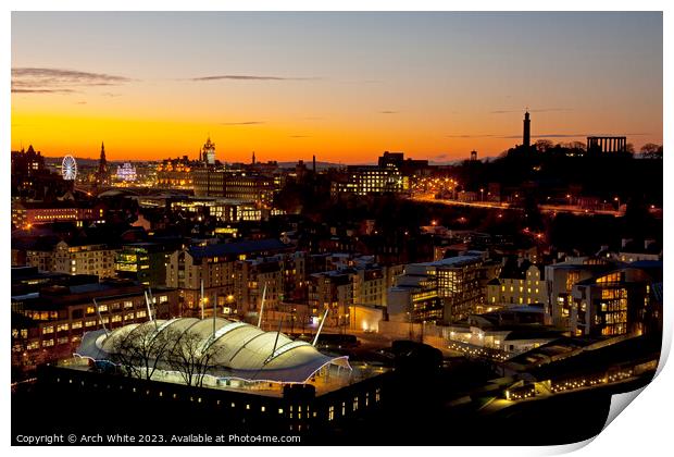 Dynamic Earth and Scottish Parliament on right wit Print by Arch White