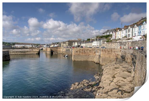 Porthleven Harbour Wall Print by Rob Hawkins