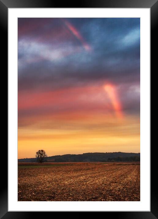 Sunset rainbow Framed Mounted Print by Dejan Travica