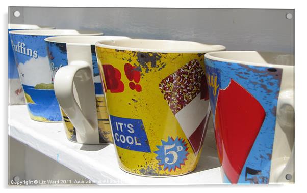Colourful Mugs Acrylic by Liz Ward