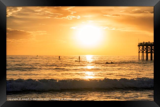 Bright Summer Sunset - San Diego, California Framed Print by Joseph S Giacalone