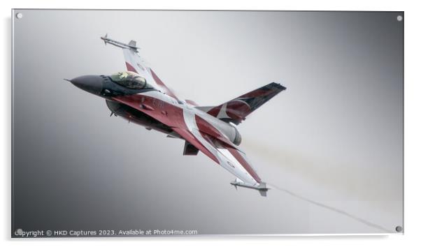 The Royal Danish Airforce F-16 at Riat 2023 Acrylic by HKD Captures