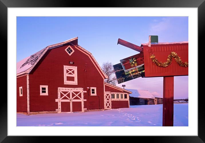 gifts in mailbox Framed Mounted Print by Dave Reede