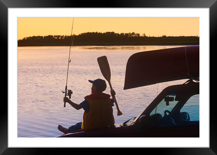 Excited About Fishing and Canoeing Framed Mounted Print by Dave Reede