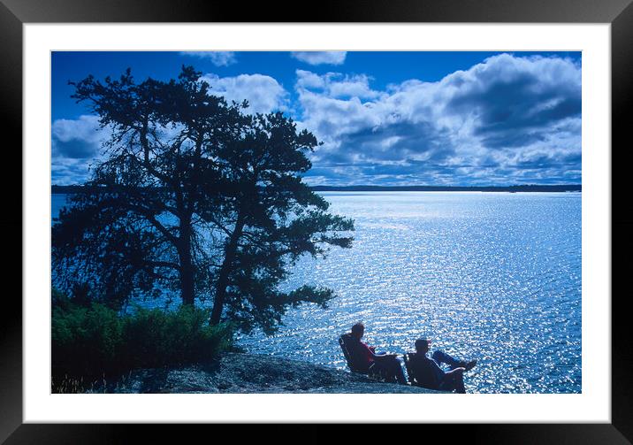 Relaxing at the Lake Framed Mounted Print by Dave Reede
