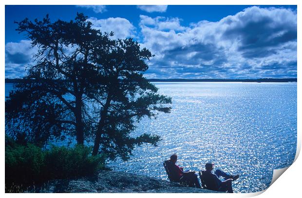 Relaxing at the Lake Print by Dave Reede