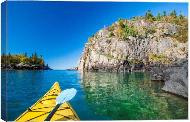 kayaking, Pukaskwa National Park Canvas Print by Dave Reede