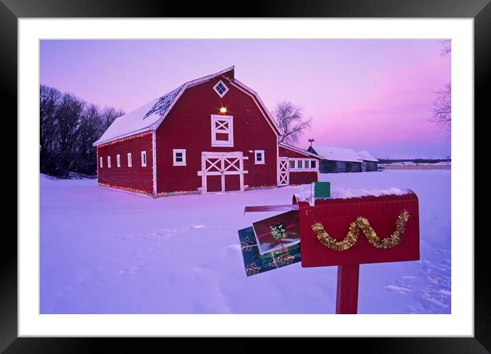Christmas on the Farm Framed Mounted Print by Dave Reede