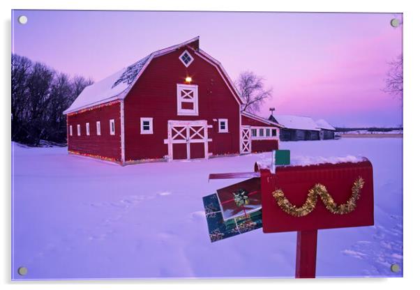 Christmas on the Farm Acrylic by Dave Reede