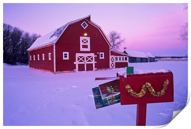 Christmas on the Farm Print by Dave Reede