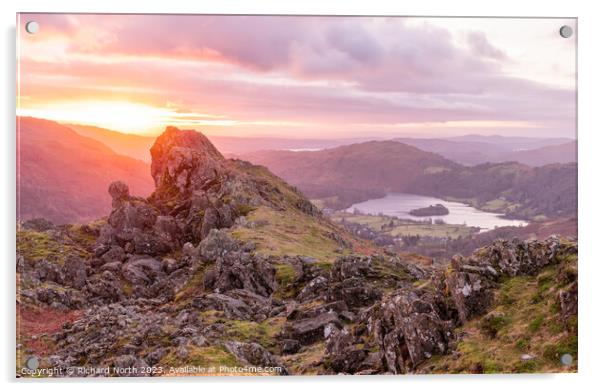 A Lake District Sunrise Acrylic by Richard North