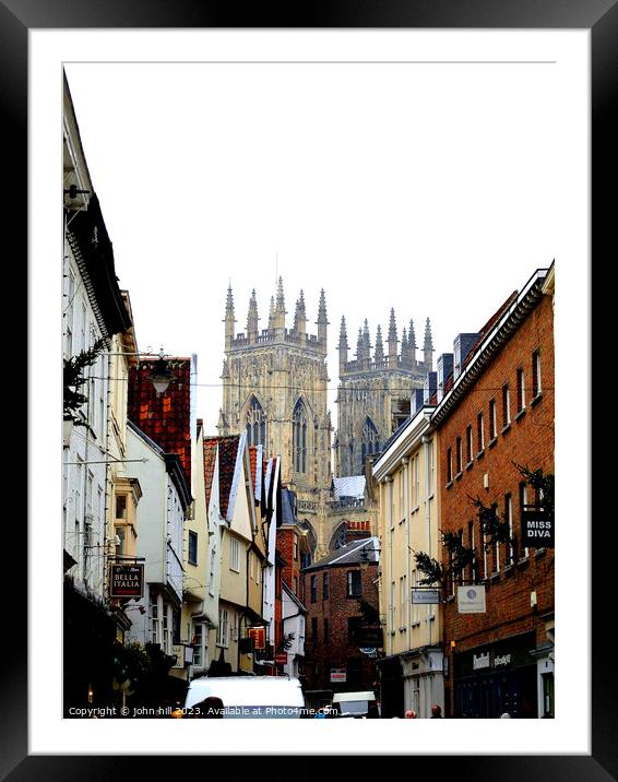 Low Petergate, York, Yorkshire. Framed Mounted Print by john hill