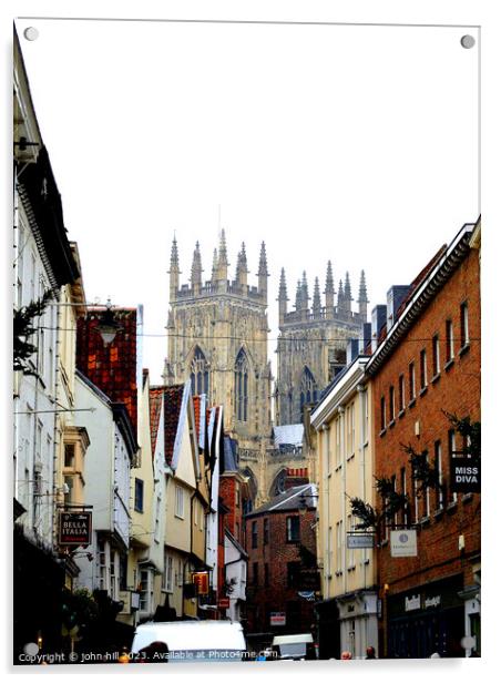 Low Petergate, York, Yorkshire. Acrylic by john hill