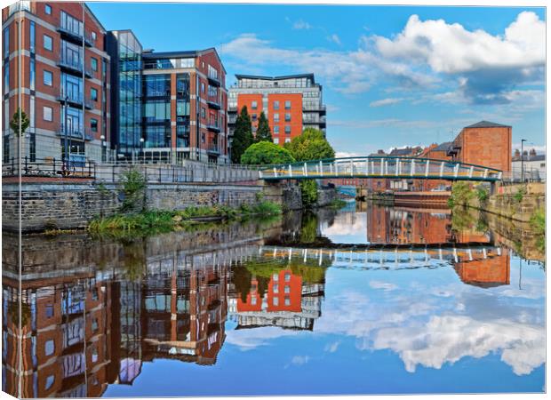 David Oluwale Bridge and River Aire, Leeds   Canvas Print by Darren Galpin