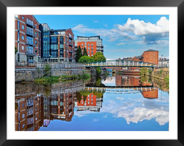 David Oluwale Bridge and River Aire, Leeds   Framed Mounted Print by Darren Galpin