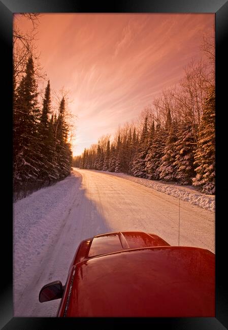 Winter Road Framed Print by Dave Reede