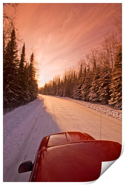 Winter Road Print by Dave Reede