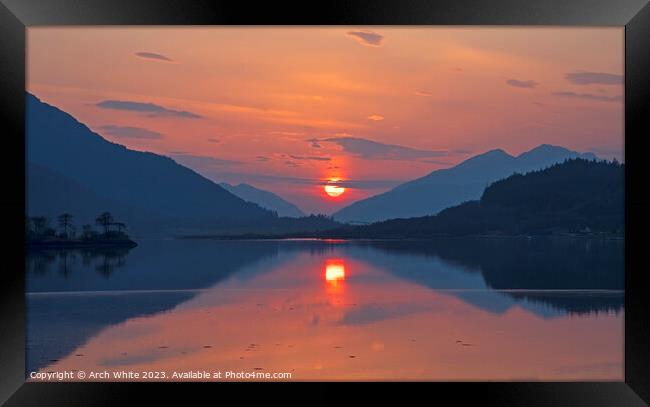 Sunset, Loch Leven, Ballachulish, Scotland, UK Framed Print by Arch White