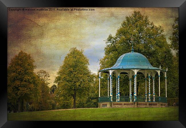 victorian bandstand in shrewsbury Framed Print by meirion matthias