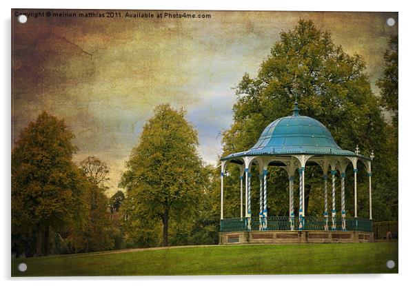 victorian bandstand in shrewsbury Acrylic by meirion matthias