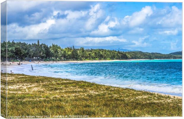 Colorful Kailua Beach Park Shore Windward Oahu Hawaii Canvas Print by William Perry