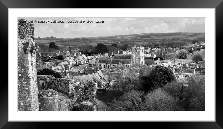 Corfe Castle Village Framed Mounted Print by Stuart Wyatt