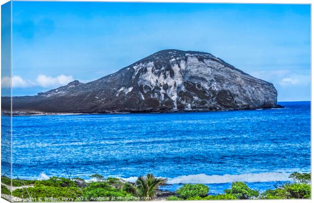 Colorful Manana Island Makapuu Beach Park Windward Oahu Hawaii Canvas Print by William Perry