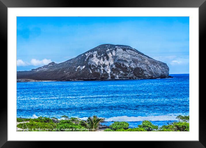 Colorful Manana Island Makapuu Beach Park Windward Oahu Hawaii Framed Mounted Print by William Perry