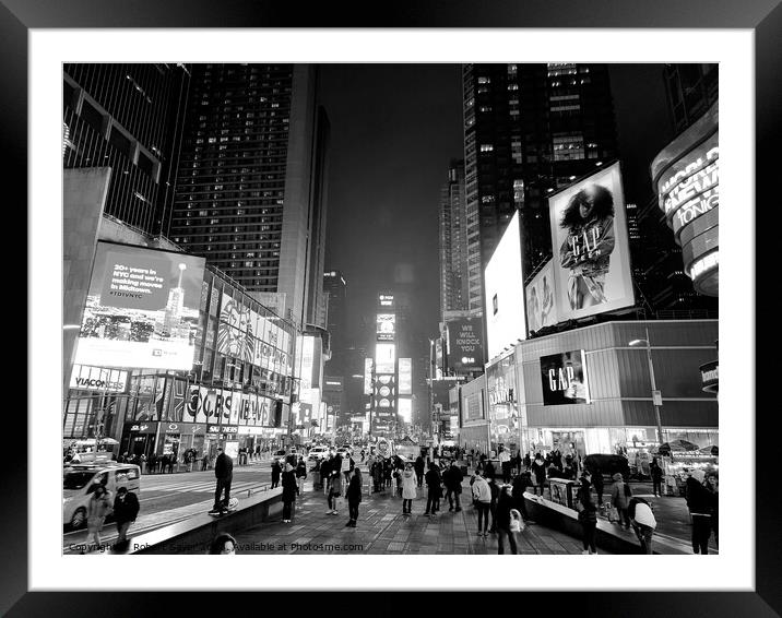 Broadway at night Framed Mounted Print by Robert Sayer