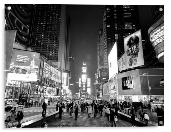 Broadway at night Acrylic by Robert Sayer