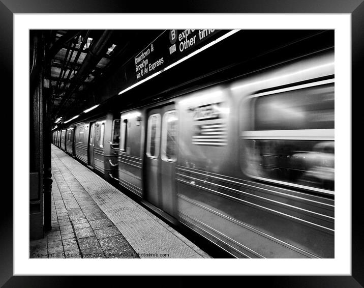 New York City subway train Framed Mounted Print by Robert Sayer