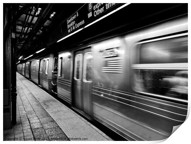 New York City subway train Print by Robert Sayer