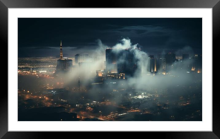 Vegas Nights  Framed Mounted Print by CC Designs
