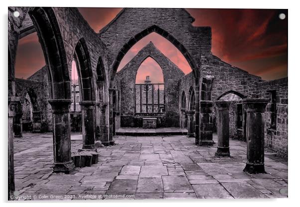 Church Ruins at Heptonstall Acrylic by Colin Green