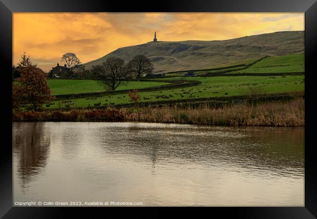 Stoodley Pike from Lumbutts Framed Print by Colin Green